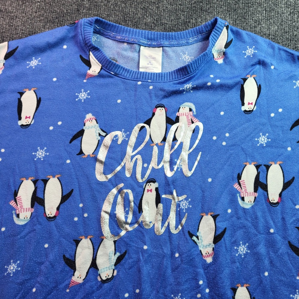 Secret Treasures Sleepwear Penguin Chill Out Blue Girls Sweatshirt